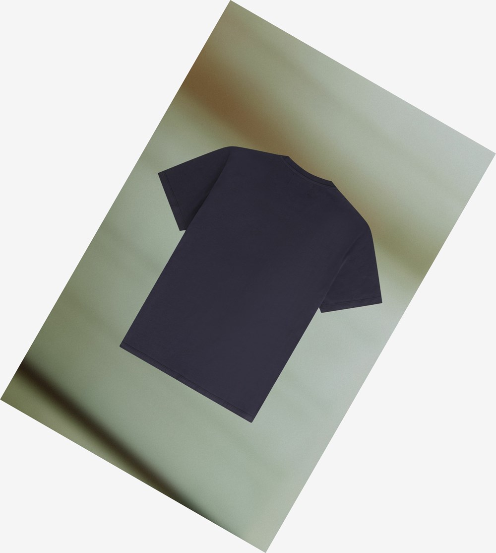 Fred Perry Raf Simons Contrast Panel T-shirts Heren Donkerblauw | HFQ487506