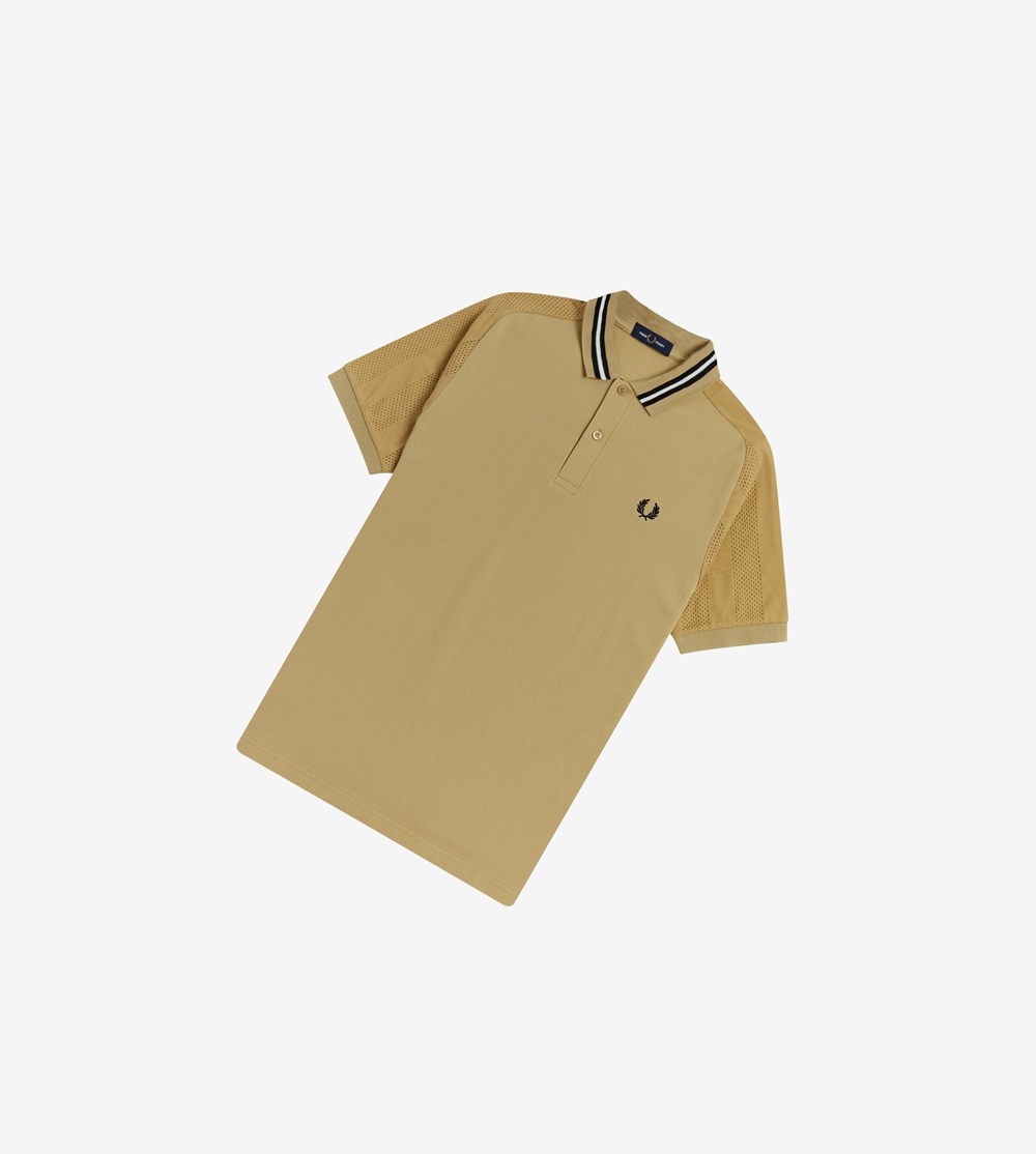 Fred Perry Raglan Sleeve Poloshirt Heren Bruin | FUO753081