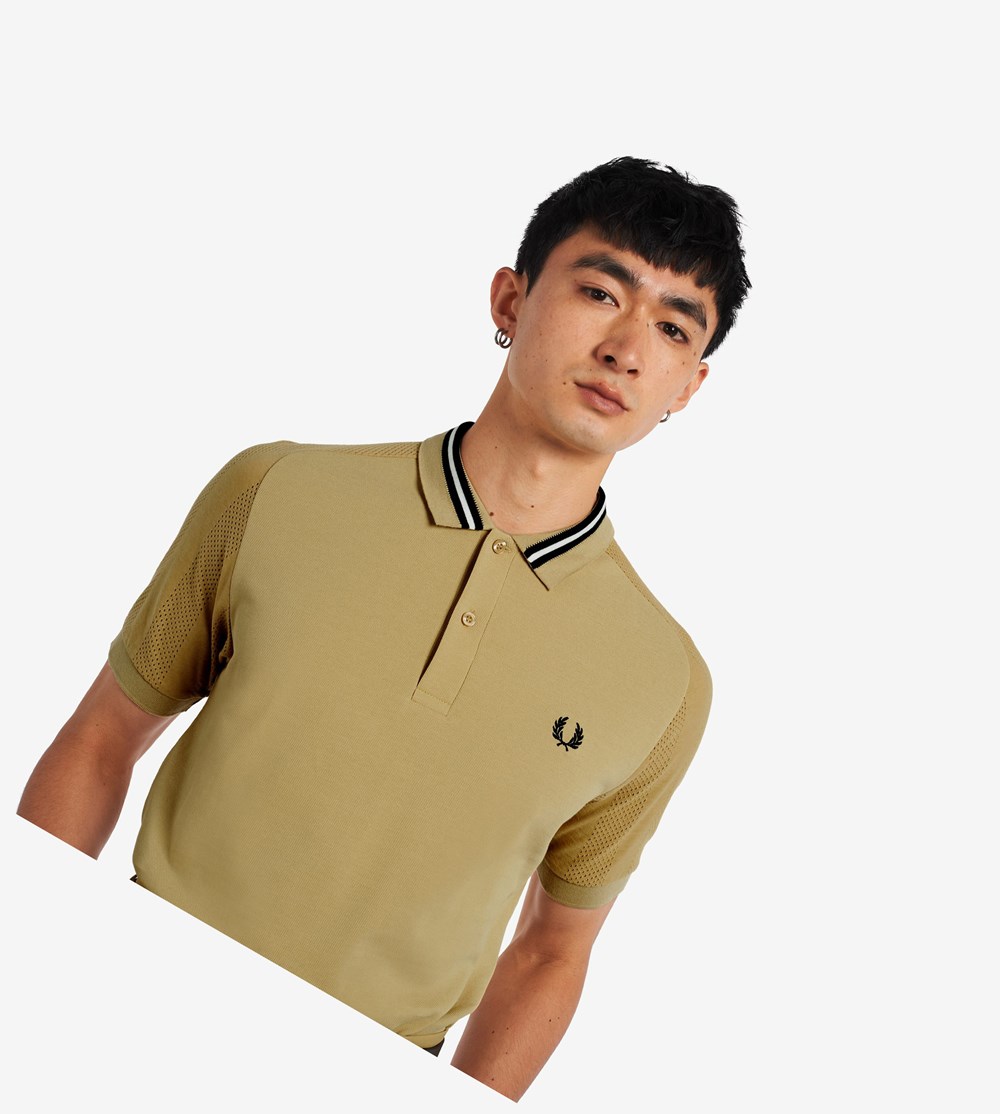 Fred Perry Raglan Sleeve Poloshirt Heren Bruin | FUO753081