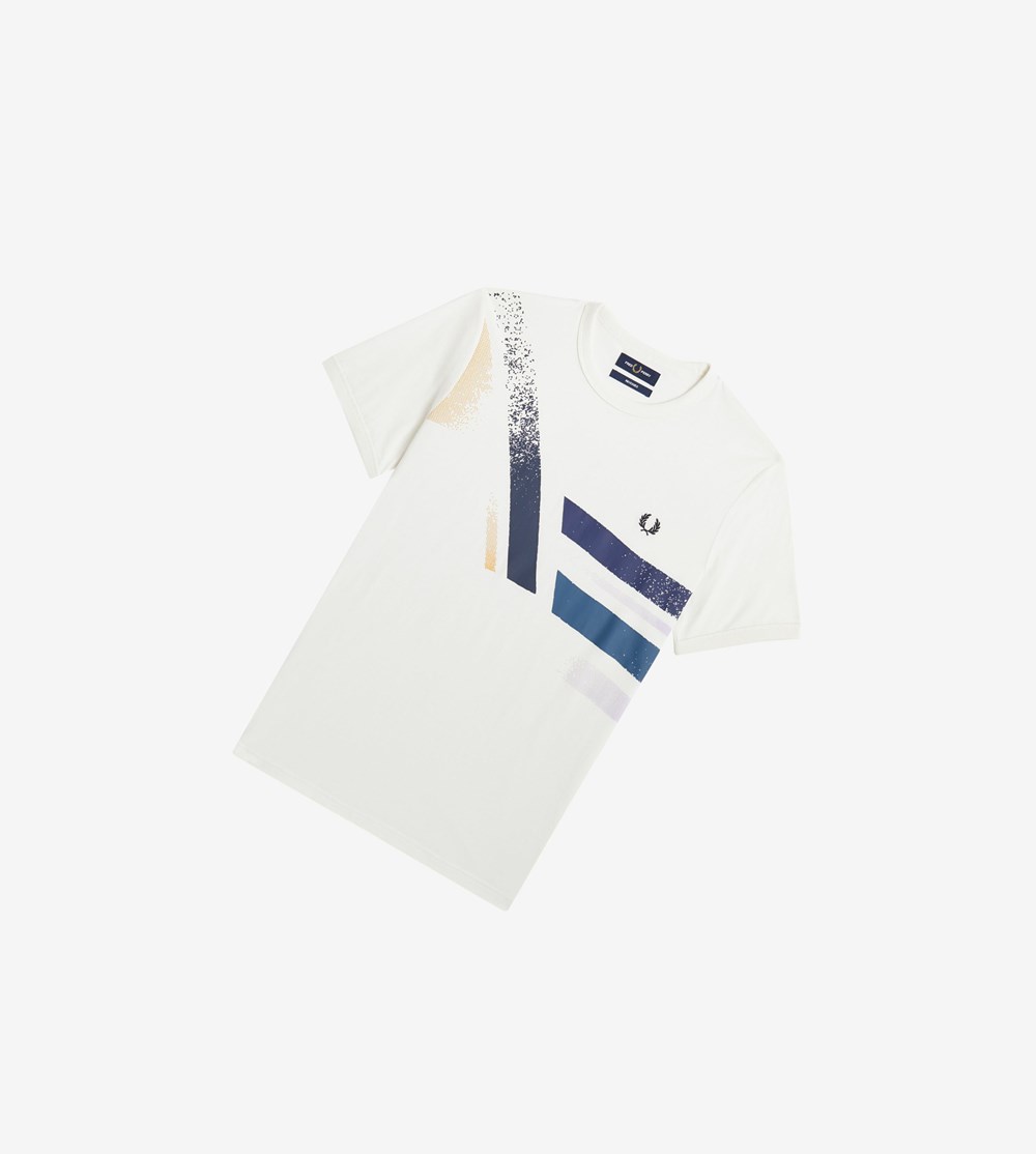 Fred Perry Reissues Abstract Grafische T-shirts Heren Wit | BYQ106785