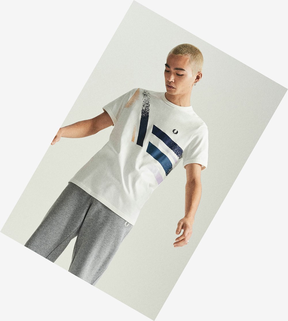 Fred Perry Reissues Abstract Grafische T-shirts Heren Wit | BYQ106785