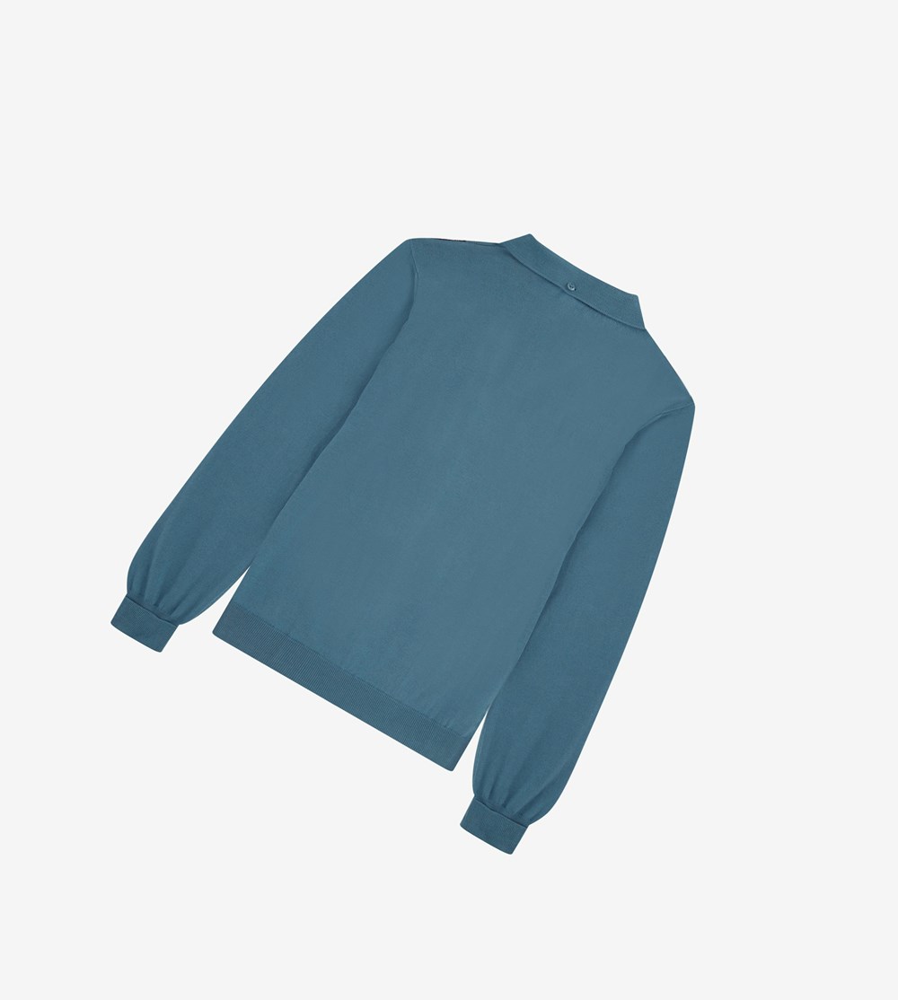 Fred Perry Reissues Panelled Cable Knit Shirt Gebreide Kleding Heren Grijs Blauw | DXP701568