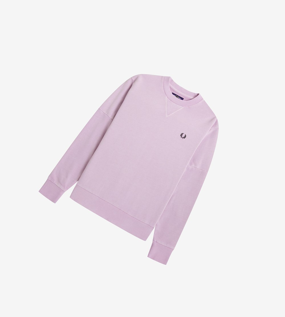 Fred Perry Reissues Pigment Dye Sweatshirt Heren Paars | BEY160528