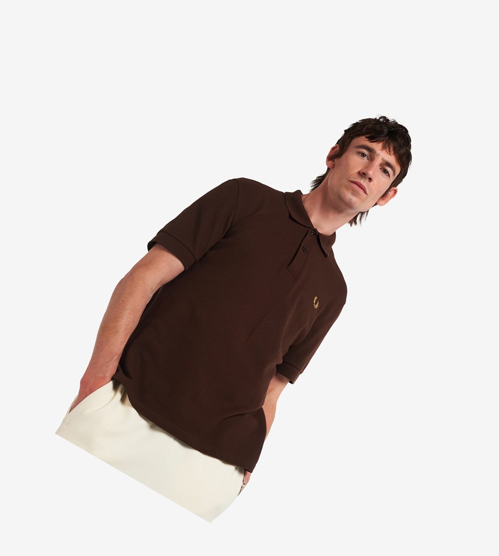 Fred Perry Reissues Piqué Poloshirt Heren Bruin | EGI183209