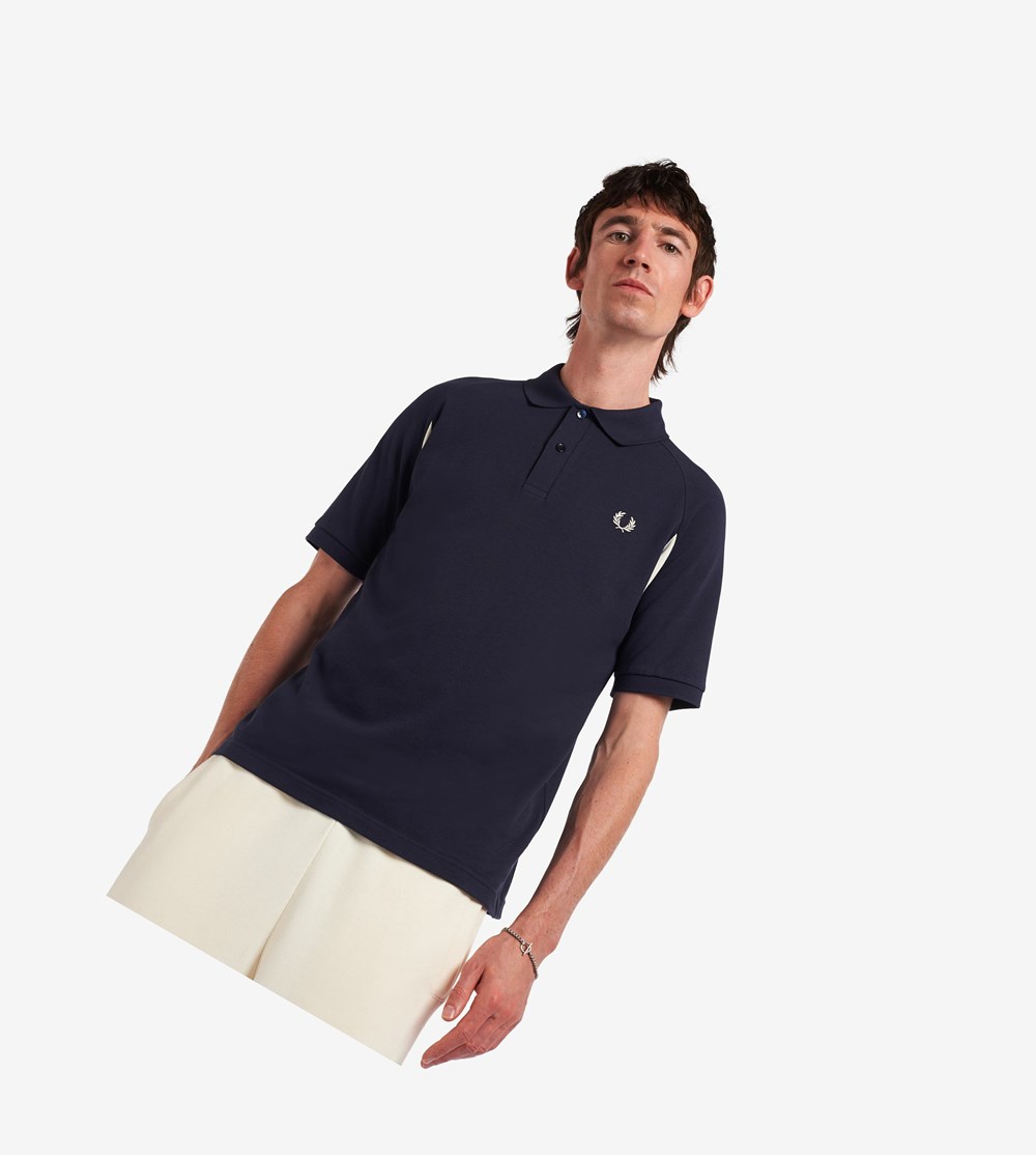 Fred Perry Reissues Raglan Sleeve Poloshirt Heren Donkergrijs | TSX739265