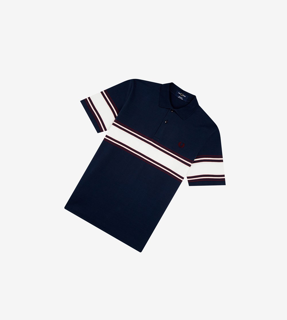 Fred Perry Reissues Stripe Detail Jersey Poloshirt Heren Donkergrijs | BLQ532704