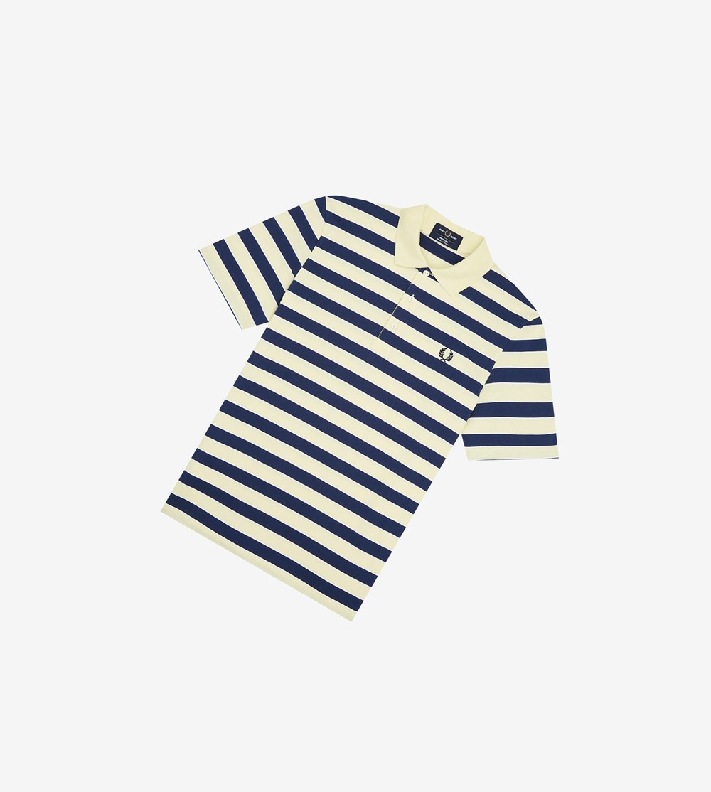 Fred Perry Reissues Striped Jersey Poloshirt Heren Geel | FKW631587