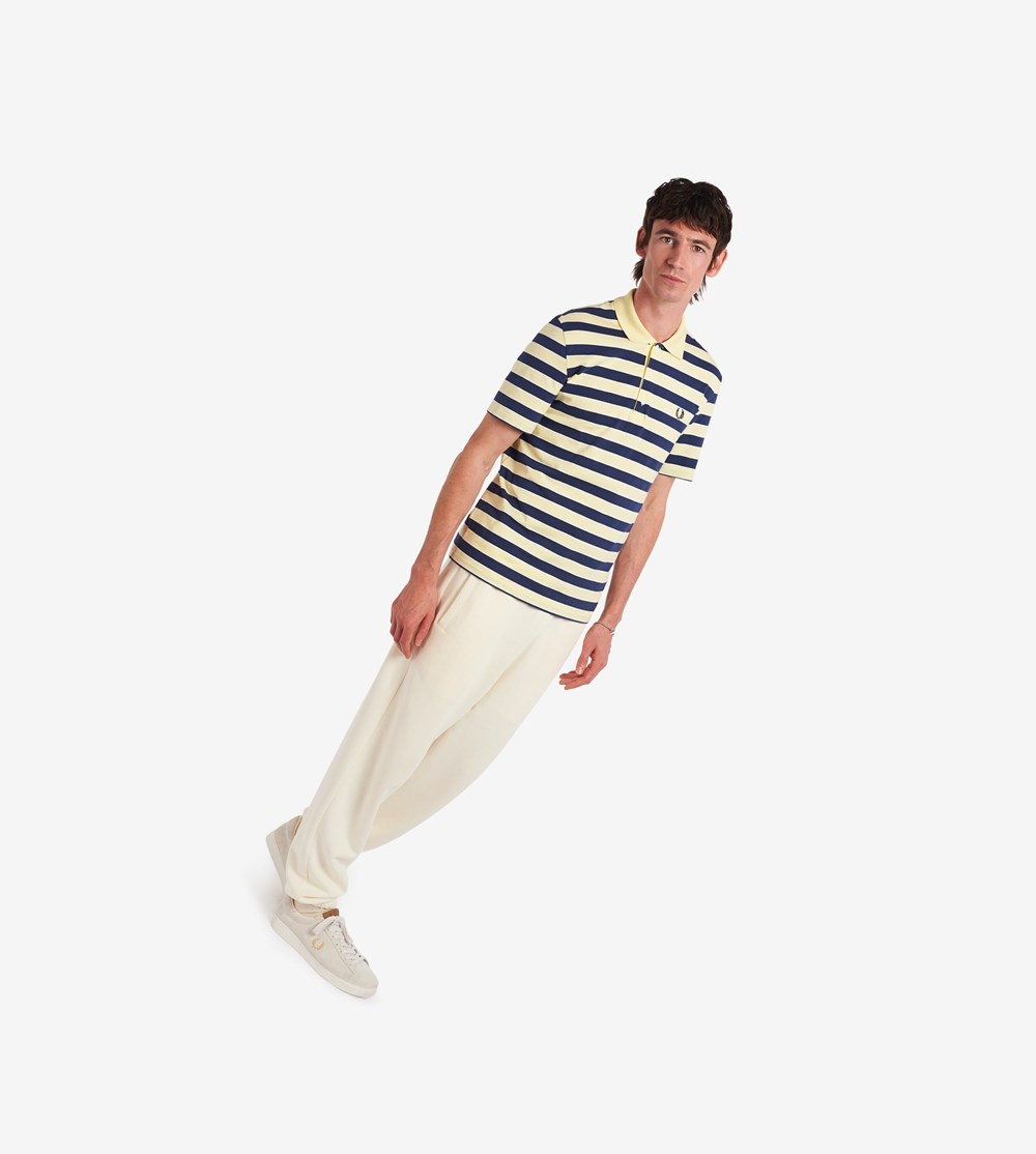 Fred Perry Reissues Striped Jersey Poloshirt Heren Geel | FKW631587