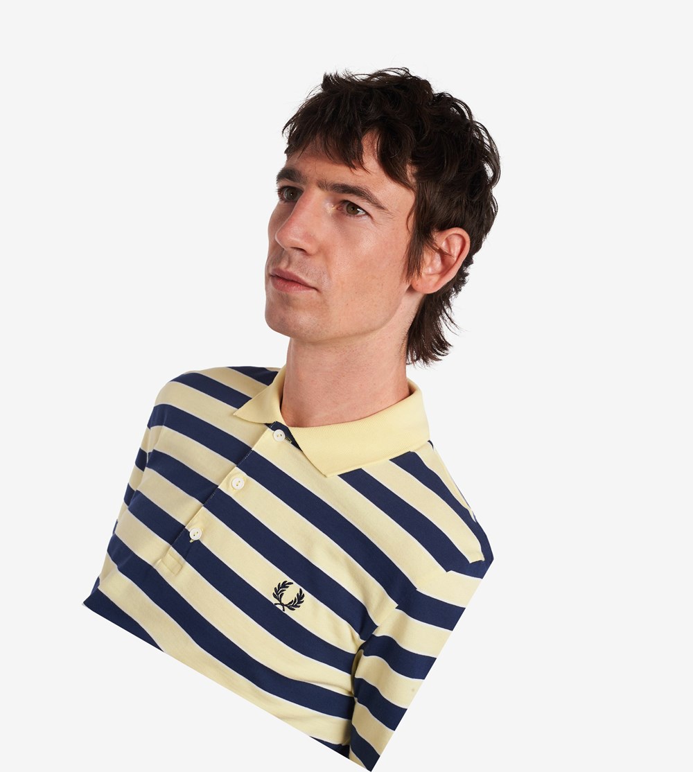 Fred Perry Reissues Striped Jersey Poloshirt Heren Geel | FKW631587