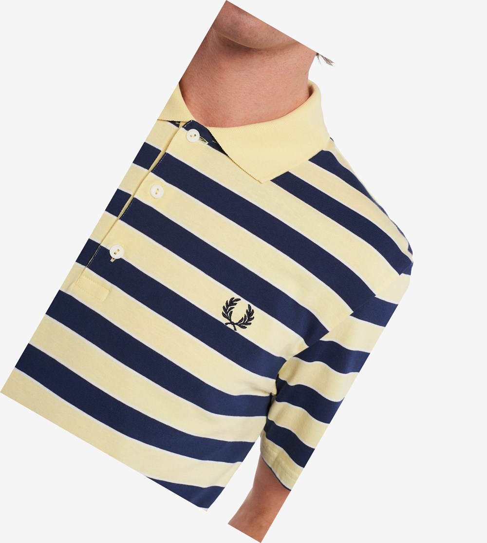 Fred Perry Reissues Striped Jersey Poloshirt Heren Geel | FKW631587