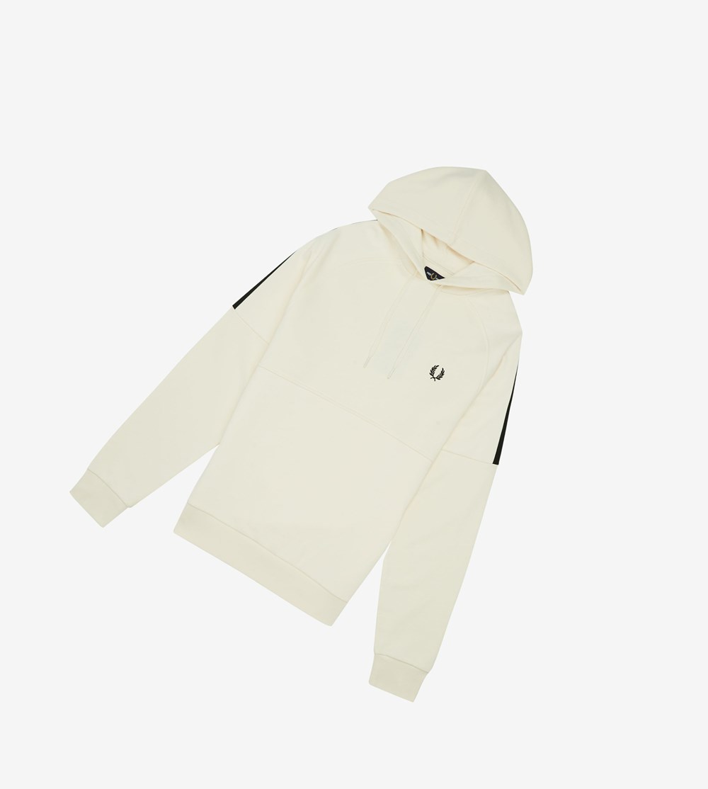 Fred Perry Taped Met Capuchon Sweatshirt Heren Wit | DPO037651