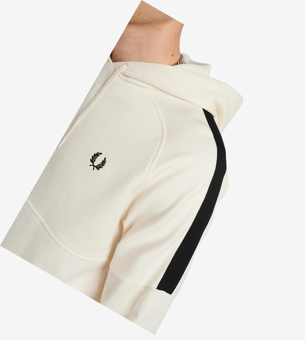 Fred Perry Taped Met Capuchon Sweatshirt Heren Wit | DPO037651