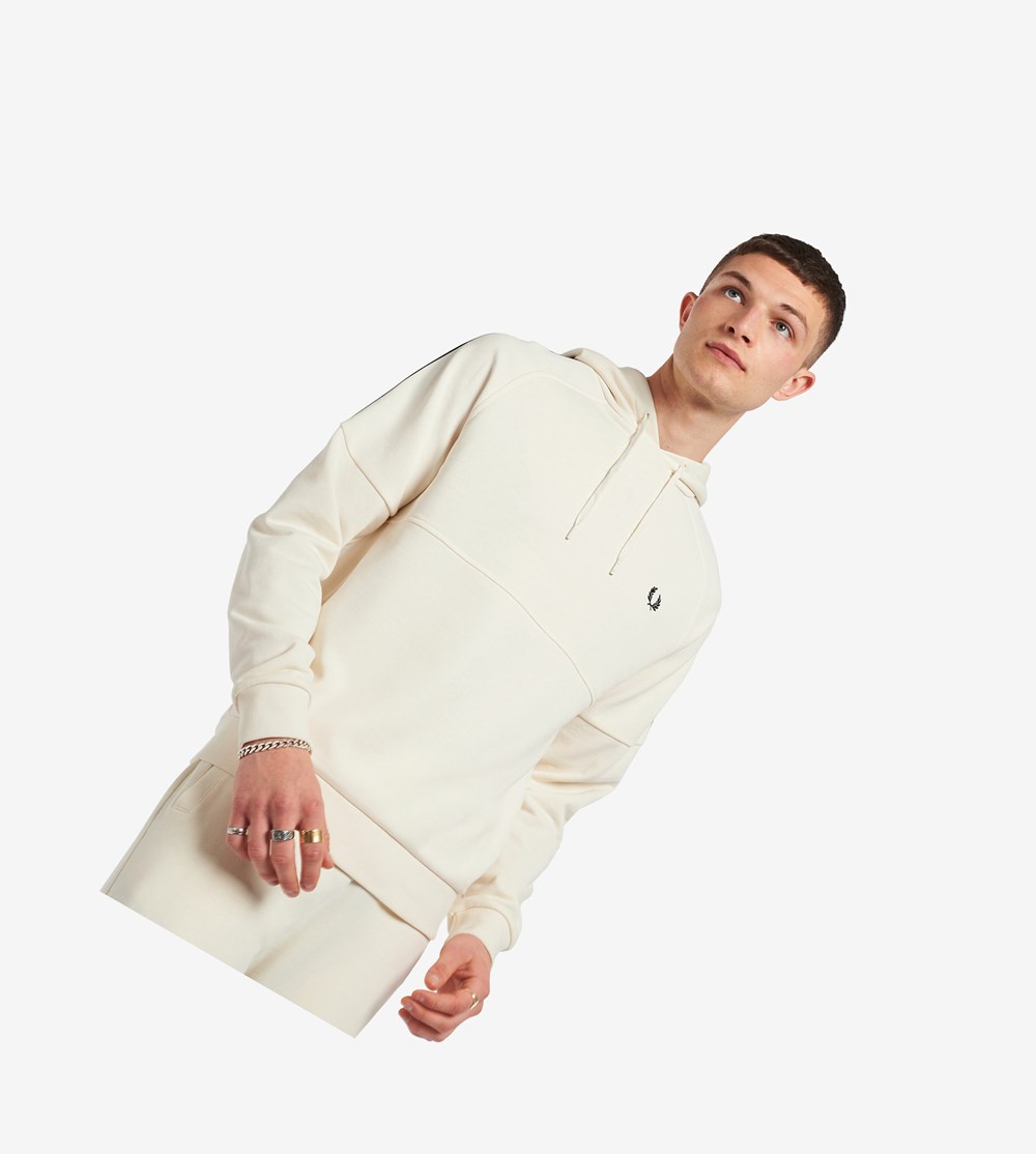 Fred Perry Taped Met Capuchon Sweatshirt Heren Wit | DPO037651