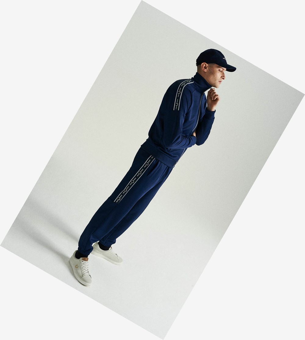 Fred Perry Taped Panel Track Pants Broek Heren Donkerblauw | YTH752480