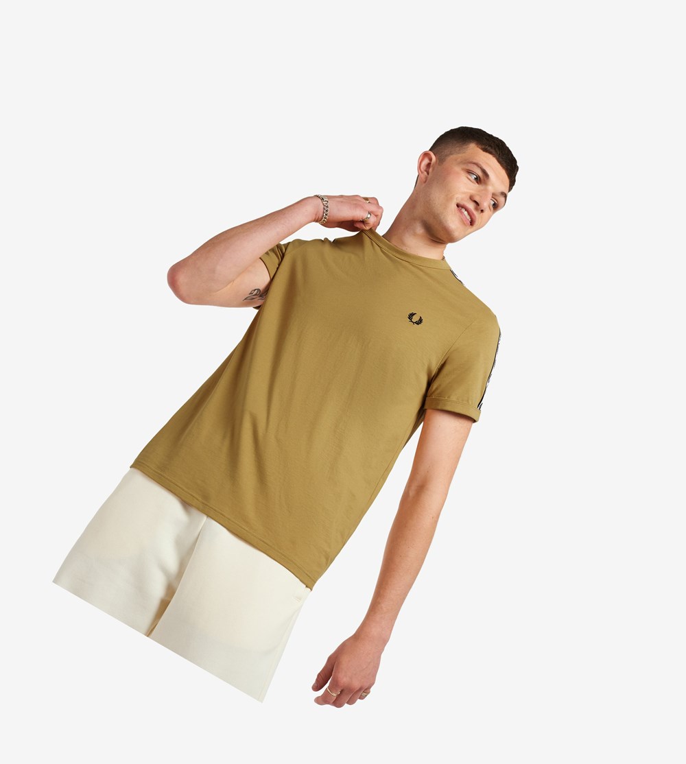 Fred Perry Taped Ringer T-shirts Heren Wit | ZMJ367902