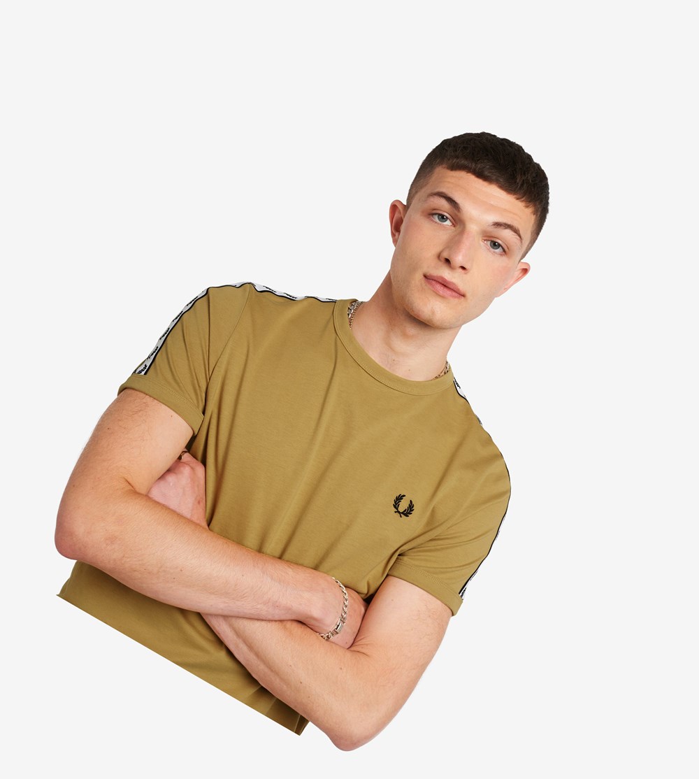 Fred Perry Taped Ringer T-shirts Heren Wit | ZMJ367902