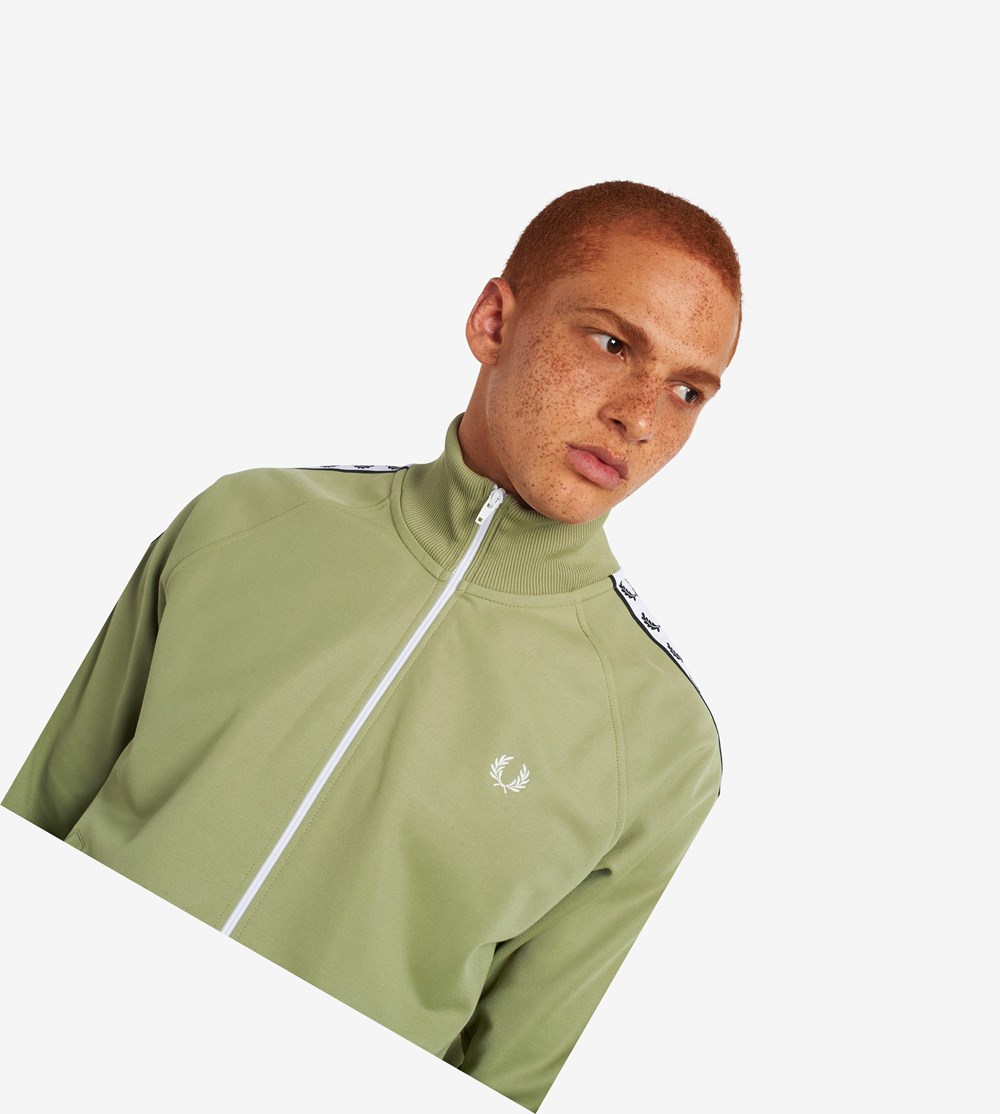 Fred Perry Taped Trainingsjack Heren Olijfgroen Groen | RCN120784