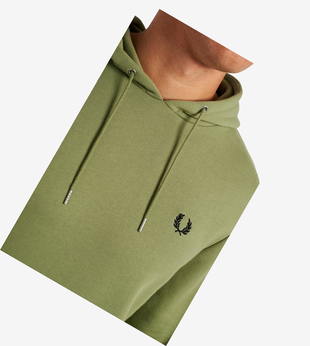 Fred Perry Tipped Met Capuchon Sweatshirt Heren Olijfgroen Groen | VRC731026