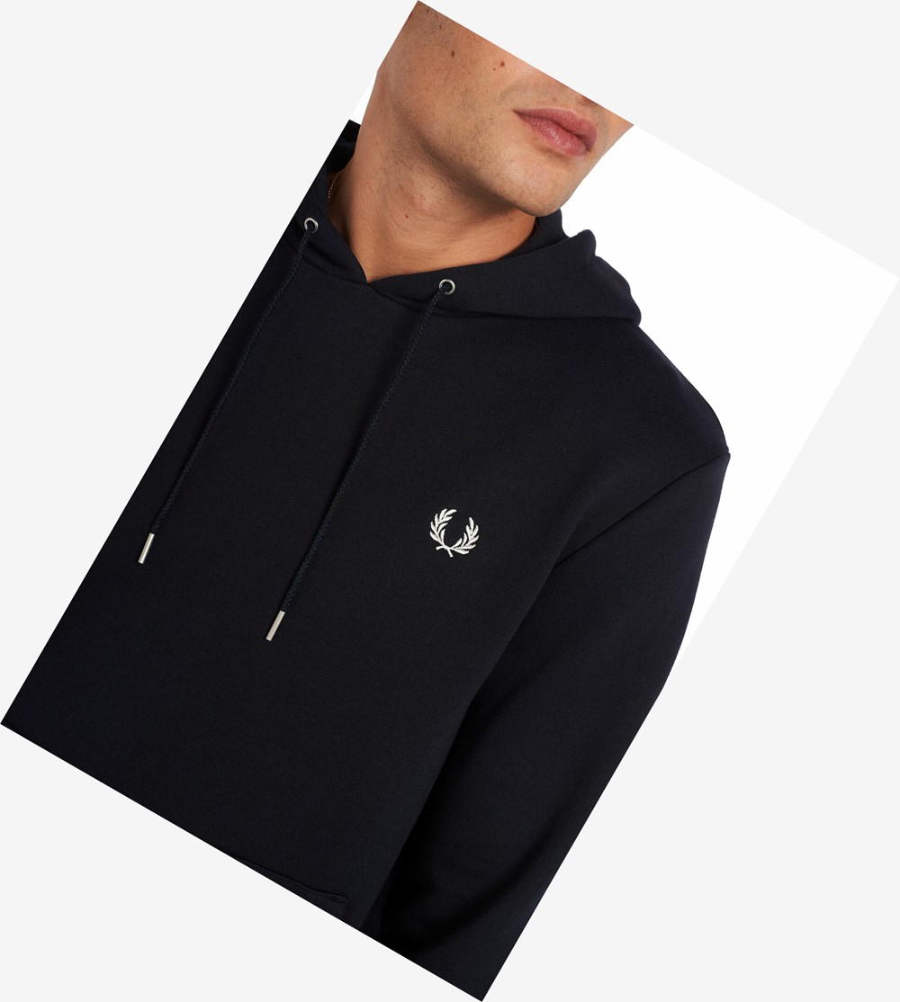 Fred Perry Tipped Met Capuchon Sweatshirt Heren Donkerblauw | XFW862901