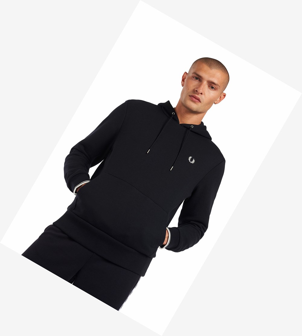 Fred Perry Tipped Met Capuchon Sweatshirt Heren Donkerblauw | XFW862901