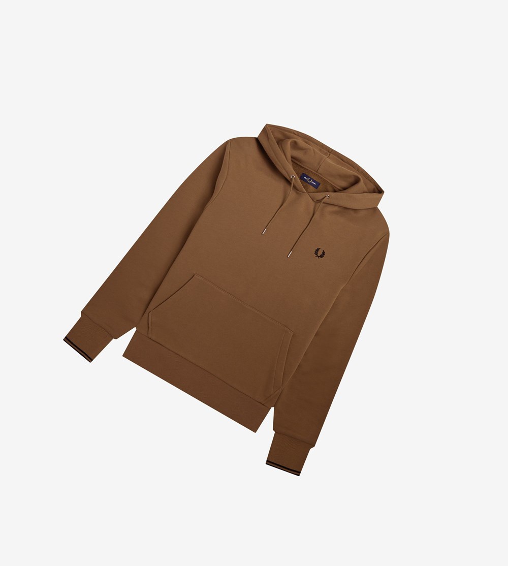 Fred Perry Tipped Met Capuchon Sweatshirt Heren Grijs | XKQ732410