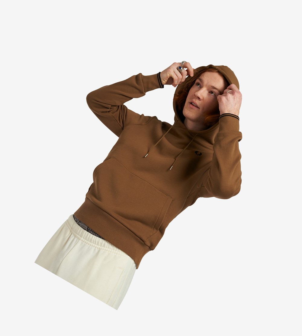 Fred Perry Tipped Met Capuchon Sweatshirt Heren Grijs | XKQ732410