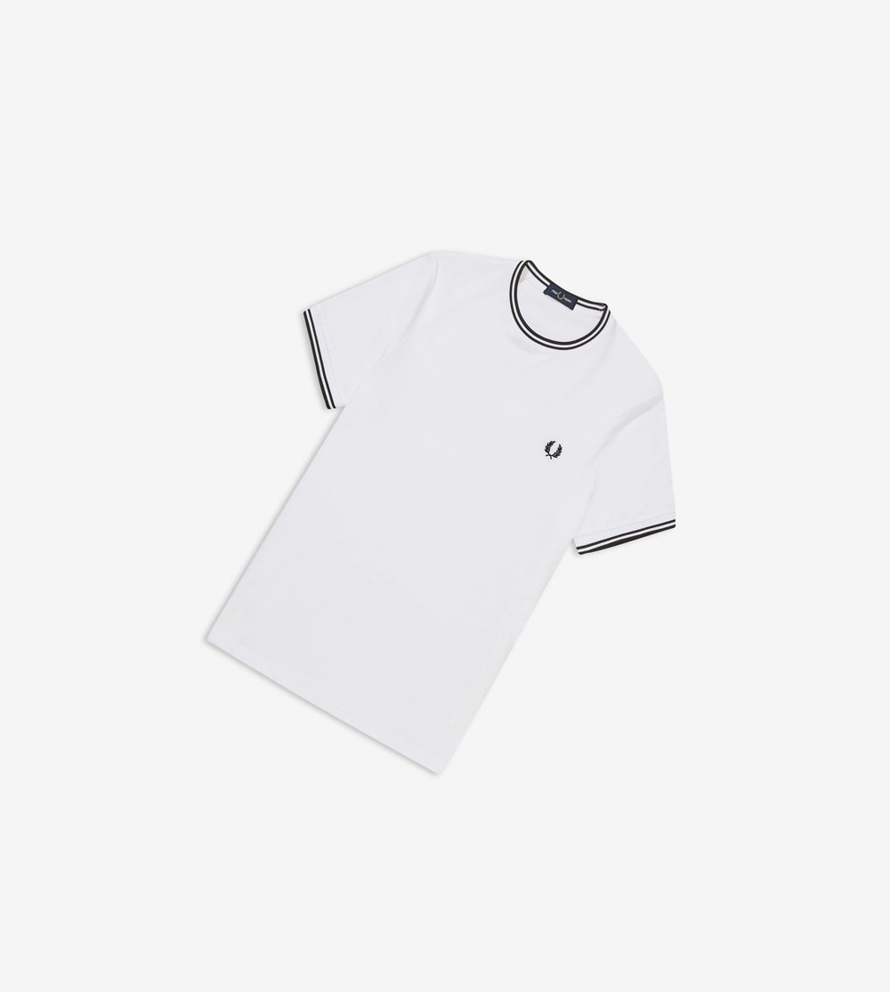 Fred Perry Twin Tipped T-shirts Heren Wit | YTH231705