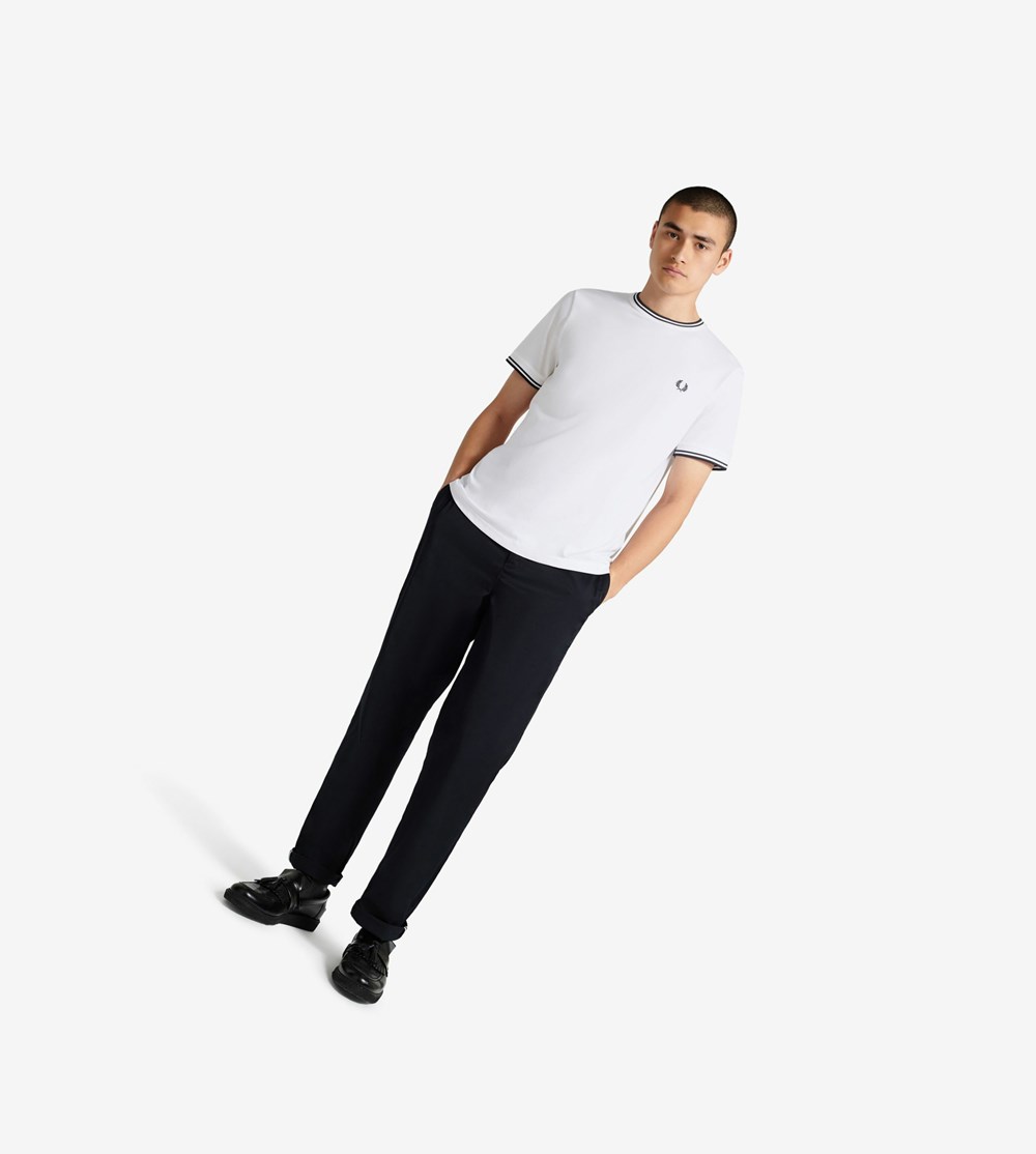 Fred Perry Twin Tipped T-shirts Heren Wit | YTH231705